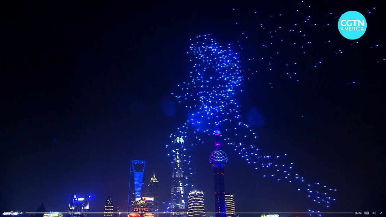 Shanghai new year drone show